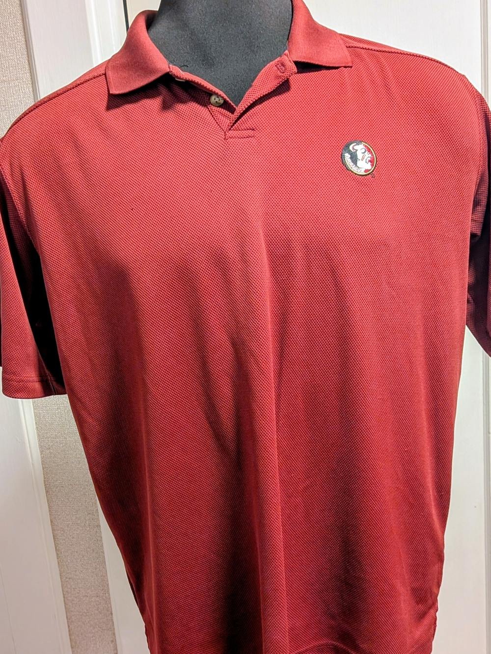 Columbia Men's Maroon Polo with Small Crest Patch